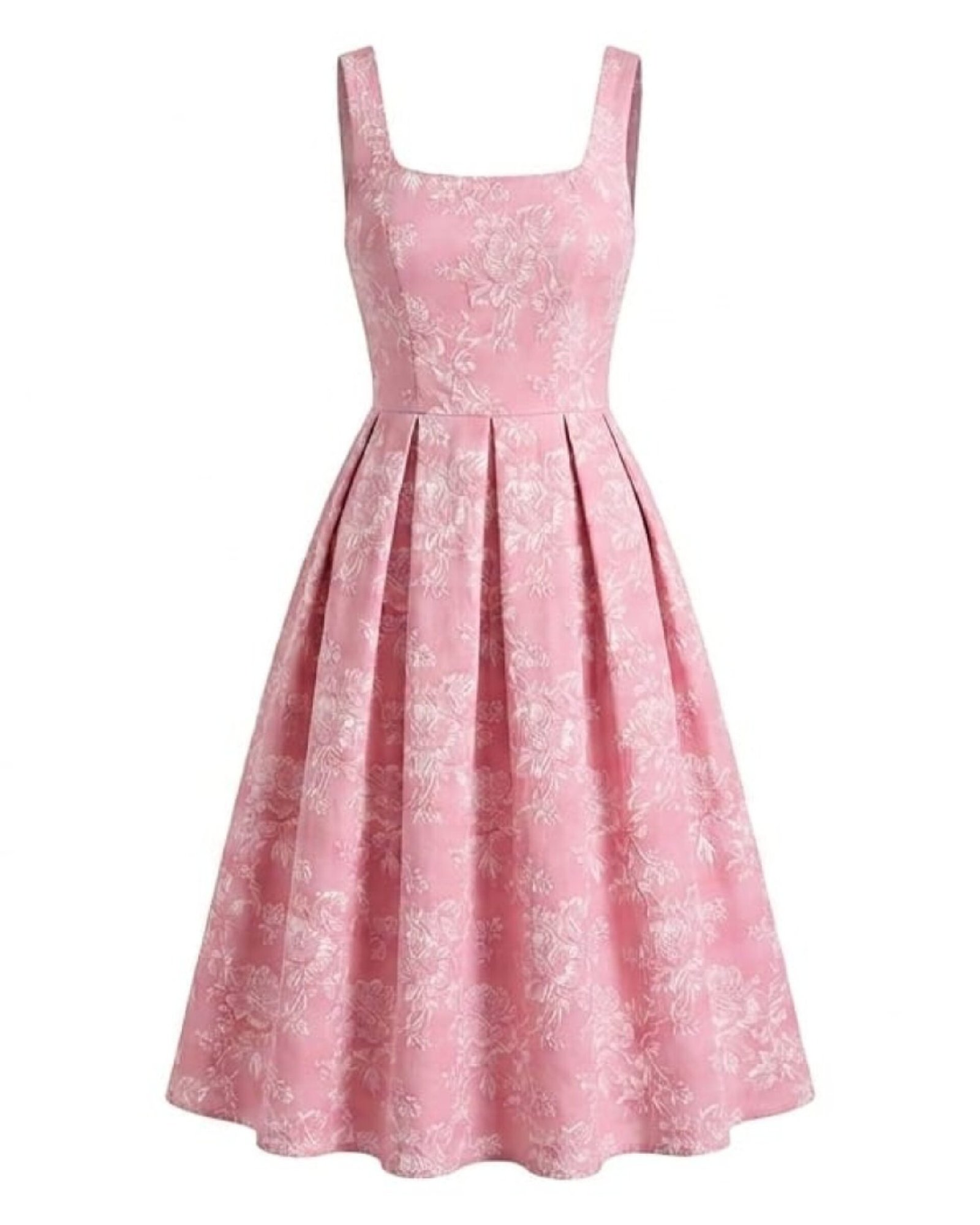 The Rose Garden Floral-Jacquard Midi Dress